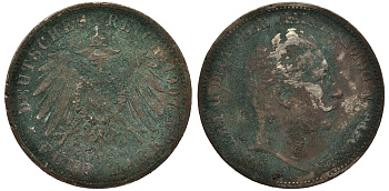 Пруссия 5 марок 1907 Вильгельм II (1888-1918) KM 523, J.104 серебро    3711-144