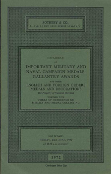 SOTHEBY & CO КАТАЛОГ МЕДАЛЕЙ ИЗ ВОЕННЫХ И ВОЕННОМОРСКИХ КАМПАНИЙ ВЫДАННЫХ ЗА ОТВАГУ, А ТАКЖЕ ИНЫХ АНГЛИЙСКИХ ОРДЕНОВ, МЕДАЛЕЙ И УКРАШЕНИЙ, А ТАКЖЕ СПРАВОЧНИКИ ПО МЕДАЛЯМ И ИХ КОЛЛЕКЦИОНИРОВАНИЮ. РАЗЛИЧНЫЕ ВЛАДЕЛЬЦЫ 26473 SOTHEBY & CO 00-01-11-13