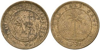 Либерия 1/2 цента 1937 KM 10 латунь 4174-343