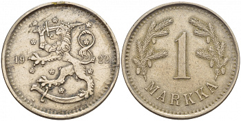 ФИНЛЯНДИЯ 1 МАРКА 1922 KM 27 медно-никель 4548-311