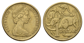 Австралия 1 доллар 1984 Елизавета II (1952-2022), кенгуру KM 77 алюминиевая бронза 95-1042