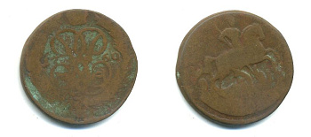 РОССИЯ 1 КОПЕЙКА 1760 медь 61-835