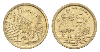 Испания 5 песет 1990 Хуан Карлос I (1975-2014) KM 833 алюминиевая бронза 4647-1069