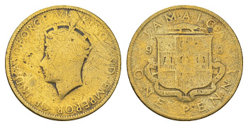 Ямайка 1 пенни 1937 KM 29 никель латунь 4628-416