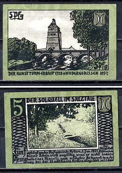 Артерн (Пруссия, Саксония) 10 пфеннигов 1921 Mehl Grabowski A26.3b бумага UNC (пресс) 7556-45-2-2