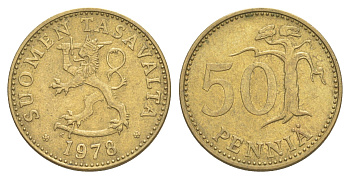 Финляндия 50 пенни 1978 KM 48 алюминиевая бронза 4648-512