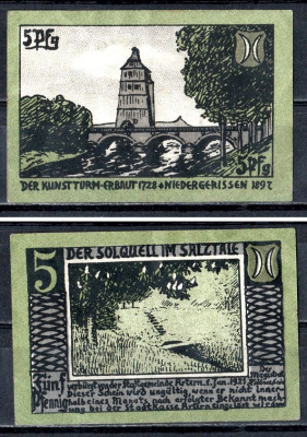 Артерн (Пруссия, Саксония) 10 пфеннигов 1921 Mehl Grabowski A26.3b бумага UNC (пресс) 7556-45-2-2