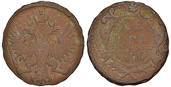 Россия 1 деньга 1750 медь 51-3225