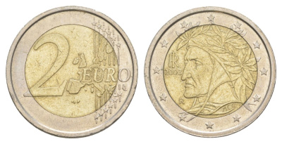 Италия 2 евро 2002 KM 217 биметалл 4629-447