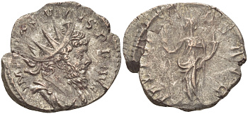 Римская Империя (императоры в Галлии) антониниан 260 - 269 Постум. IMP C POSTVMVS P F AVG / FELICITAS AVG, Фелицитата с кадуцием и рогом Изобилия, Колония Агриппины, Very fine RIC 58 биллон 1073-13-13