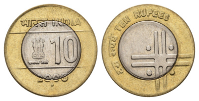 Индия 10 рупий 2005 Единство в многообразии KM 353 биметалл UNC 4688-1121