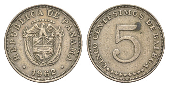 Панама 5 сентесимо 1962 KM 23.2 медно-никель 4644-633