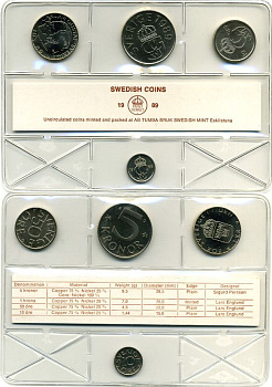 ШВЕЦИЯ НАБОР ИЗ 4 МОНЕТ 1989 04-062-287