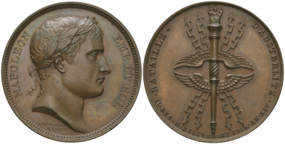 Набор бронзовых французских медалей и медальонов 1810 года. Оригинальный комплект. 0-0-02