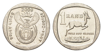 ЮАР 1 ранд 2009 KM 468 медь плакированная никелем 4627-534