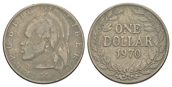 Либерия 1 доллар 1970 KM 18a.2 медно-никель 4645-214