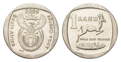 ЮАР 1 ранд 2009 KM 468 медь плакированная никелем 4627-534