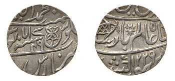 Британская Индия, Бенгальское Президентство 1 рупия 1813 год 1229, BANARAS, год 17/49 KM 41 серебро 4044-745