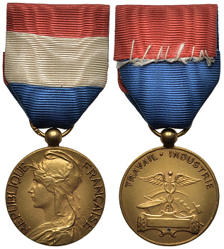 Франция медаль ND железные дороги, транспорт, желтый металл 3831-513