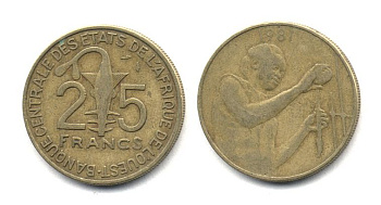 ЗАПАДНО-АФРИКАНСК ШТАТЫ 25 ФРАНКОВ 1981 25-1855