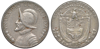 Панама 1/10 бальбоа 1970 KM 10а медь плакированная медно-никелем 45-1111