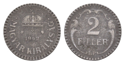 Венгрия 2 филлера 1942 BP KM 518 сталь 4651-1031