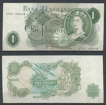 Англия 1 фунт ND (1960-1977) Pick 374 g бумага аUNC 2198-24-3-1