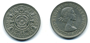 Великобритания 2 шиллинга (флорин) 1966 Елизавета II (1952-2022) KM 906, Spink 4146 медно-никель 4110-1536