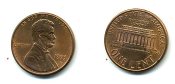 США 1 цент 1993 D, Авраам Линкольн KM 201b цинк плакированный медью 46-846