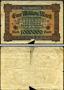 Германия 1000000 марок 1923 Pick 86 a бумага 7457-65-1-2