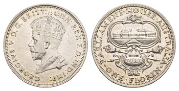 Австралия 2 шиллинга (флорин) 1927 Открытие здания парламента в Канберре KM 31 серебро 5010-1522