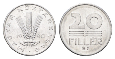 Венгрия 20 филлеров 1990 BP KM 676 алюминий UNC 4668-223