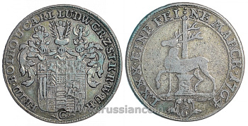 Штольберг 1/6 талера 1764 Friederich 1992, КМ 32а серебро 00-000-00