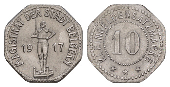 Бельгерн 10 пфеннигов 1917 Funck 33.5, Men05 706.5, Men18 2201.5 железо UNC 4532-768