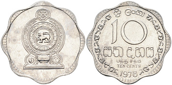 Цейлон 10 центов 1978 KM 140 a алюминий 4586-334