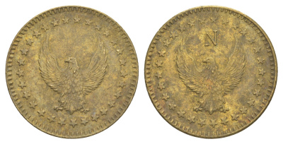 США жетон казино ND орлан, диаметр 28 мм, толщина 2,3 мм, вес 14,5 гр латунь 4171-1132