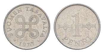 Финляндия 1 пенни 1973 KM 44a алюминий 4647-239