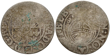 Польша, Эльбинг 3 полкера (1/24 талера) ND (1628-1635) Густав II Адольф (1621-1632) Kop 9602-9607 серебро 4158-1135