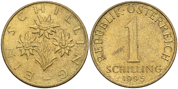 Австрия 1 шиллинг 1995 KM 2886 алюминиевая бронза 4116-945