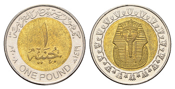 Египет 1 фунт 2008 сфинкс KM 940a биметалл aUNC 4673-827