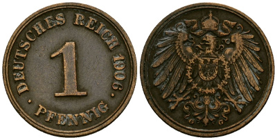 Германия 1 пфенниг 1906 G KM 10 медь 4169-1064