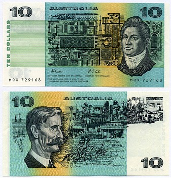 Австралия 10 долларов 1974-1991 Говард Гринуэй, signatures: Fraser & Cole Pick 45 g бумага UNC (пресс) 00-00