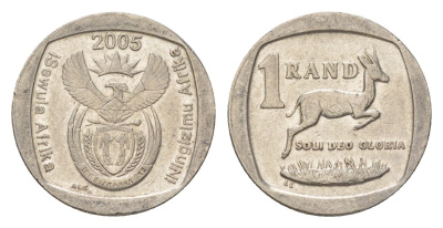 ЮАР 1 ранд 2005 KM 295 медь плакированная никелем 4627-433