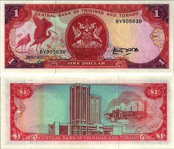 ТРИНИДАД И ТОБАГО 1 ДОЛЛАР 1985 ПОДПИСЬ 4 Pick 36а бумага UNC (ПРЕСС) 2192-54-1-2