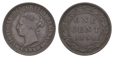 Канада 1 цент 1898 Виктория (1837-1901) KM 7 бронза 1518-1424