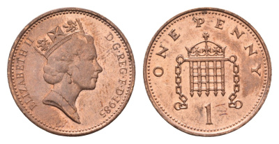 Великобритания 1 пенни 1985 Елизавета II (1952-2022) KM 935, Spink 4381 (B3) бронза UNC 4696-755