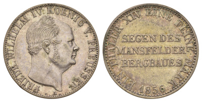 Пруссия 1 талер 1856 A, Фридрих Вильгельм IV (1840-1861) KM 466 серебро 5010-1435