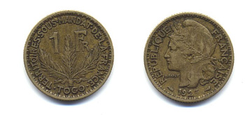 ФРАНЦУЗСКОЕ ТОГО 1 ФРАНК 1925 57-112