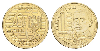 Румыния 50 бань (бани) 2010 100 лет первому полету Аурела Влайка KM 259 никель латунь UNC 4662-313