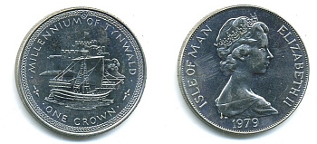 Остров Мэн 1 крона 1979 1000 летие Тинвальду (парламенту), Св. Мишель КМ 48 медно-никель UNC 58-731